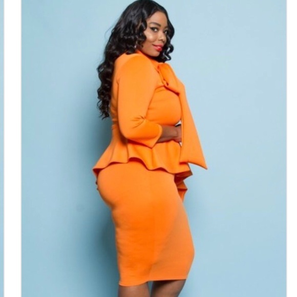 K Too | Plus Size Pointe Midi Bow Dress - Picture 2 of 4